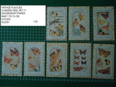 vintage plaatjes vlinders 71 - ½ prijs - laatste set - eenmalig