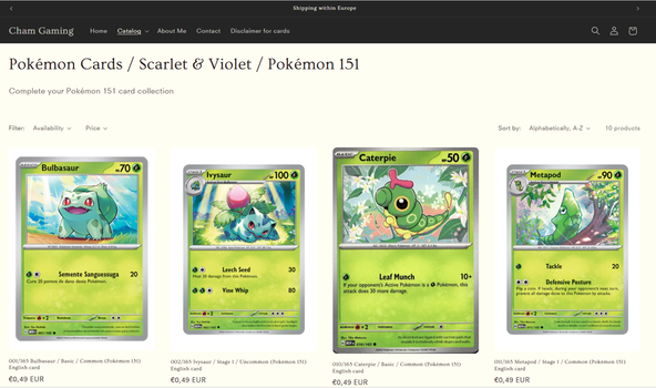 Pokémon 151 kaarten van Scarlet & Violet op Cham Gaming - 0