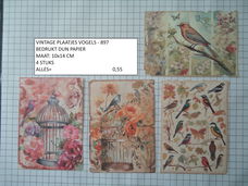 vintage plaatjes vogels 897 - laatste set - eenmalig