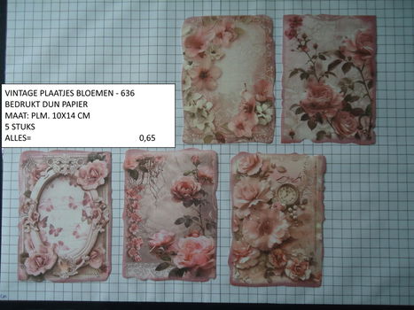 vintage plaatjes bloemen 636 - laatste set - eenmalig - 0