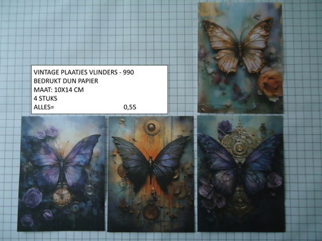 vintage plaatjes vlinders 990 - laatste set - eenmalig - 0