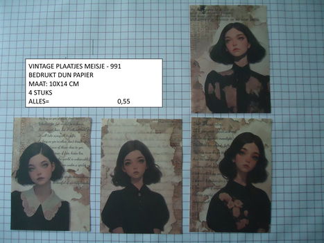 vintage plaatjes vrouw/meisje 991 - laatste set - eenmalig - 0