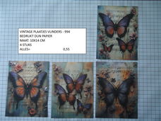 vintage plaatjes vlinders 994 - laatste set - eenmalig