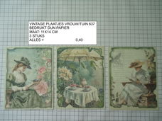 vintage plaatjes vrouw/tuin 637 - laatste set - eenmalig