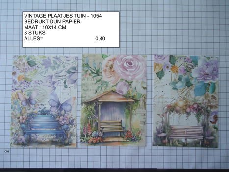 vintage plaatjes tuin 1054 - laatste set - eenmalig - 0