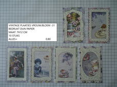 vintage plaatjes vrouw/bloem 31 ( 10 stuks ) laatste set -eenmalig