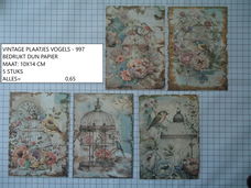 vintage plaatjes vogels 997 - laatste set - eenmalig