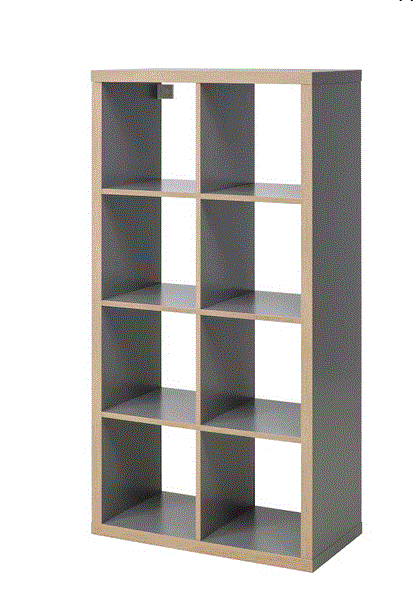 KALLAX Open kast, grijs/houteffect, 77x147 cm - 0