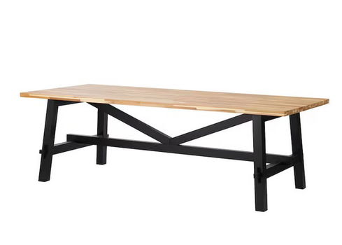 SKOGSTA Eettafel, acacia/zwart, 235x100 cm - 0