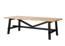 SKOGSTA Eettafel, acacia/zwart, 235x100 cm