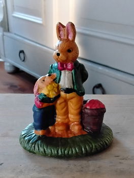 Vintage keramieken beeldje - konijn - haas - pasen - rabbit - 0