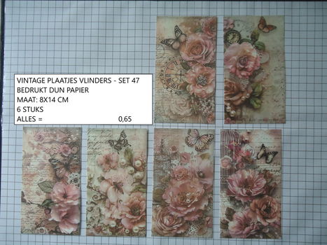 vintage plaatjes vlinders 47 - laatste set - eenmalig - 0