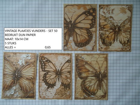 vintage plaatjes vlinders 50 - laatste set - eenmalig - 0