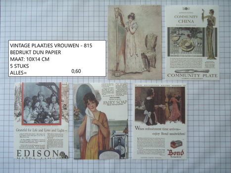 vintage plaatjes vrouwen 815 - laatste set - eenmalig - 0