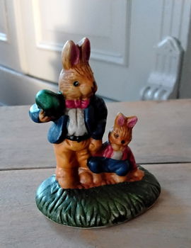 Vintage keramieken beeldje - konijn - haas - pasen - rabbit - 0