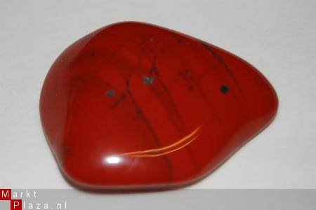 #65 Rode Jaspis Red Jasper Knuffel trommelsteen - 1