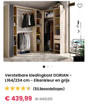 Hoek kleding kast (dorian) - 1