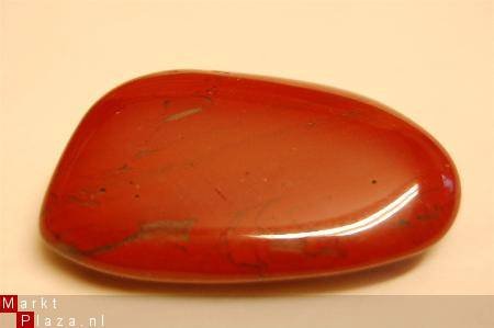 #67 Rode Jaspis Red Jasper Knuffel trommelsteen - 1