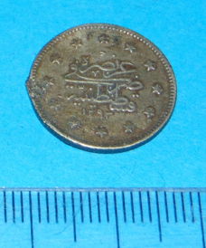 Turkije - 2 kurus 1904 - zilver - schade