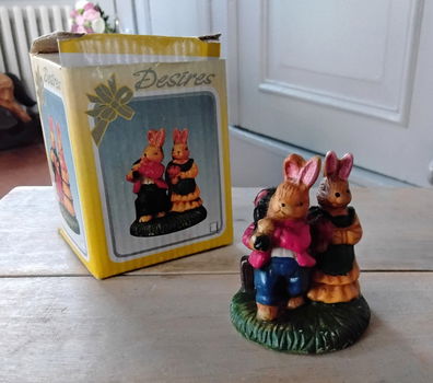 Vintage keramieken beeldje - konijn - haas - pasen - rabbit - 1