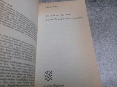 Die Urformen der Liebe und die Technik der Psychoanalyse Autoren - Balint Michael - 1