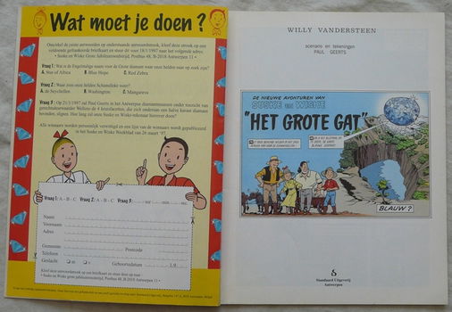 Strip Boek, Suske en Wiske, Het Grote Gat, Nr.250, Standaard Uitgeverij, 1996.(Nr.1) - 1