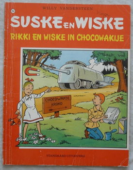 Strip Boek, Suske en Wiske, Rikki En Wiske In Chocowakije, Nr.154, Standaard Uitgeverij, 1977.(Nr.1) - 0