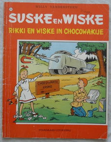 Strip Boek, Suske en Wiske, Rikki En Wiske In Chocowakije, Nr.154, Standaard Uitgeverij, 1977.(Nr.1)