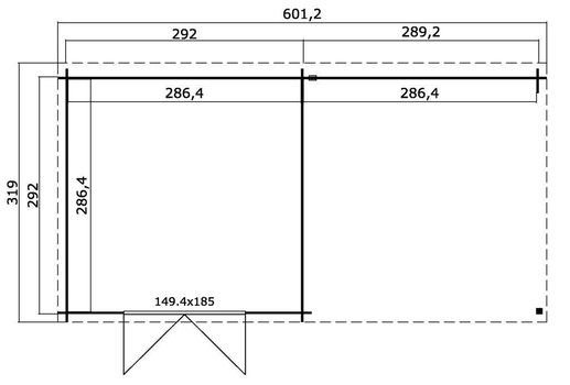 Tuinhuis-Blokhut Orlando: 601,4 x 312 cm - 5