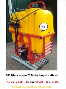 Spuitvat / Veldspuit = 600 L. / 10 M. bomen ( compleet ) e/o - 2