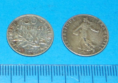 Frankrijk - 50 centimes 1914 - zilver - 0