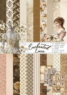 Paper collection ENCHANTED LACE you will recieve 78 sheets A4 size