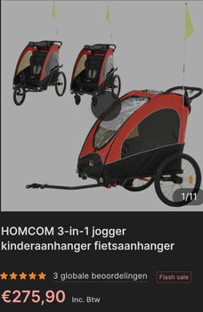 3 in 1 jogger fietsaanhanger - 1