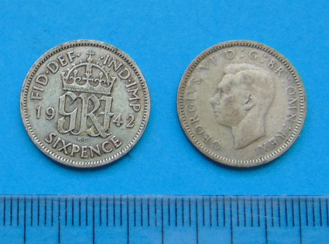 Groot-Brittannië - sixpence 1942 - zilver - 0