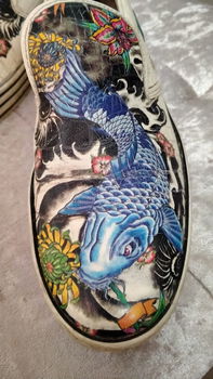 Boot schoenen met Koi Karper tattoo - 1