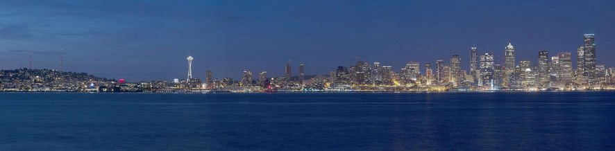 Seattle, Washington skyline - panoramische fotoprint - 0