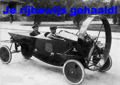 Je rijbewijs gehaald! - wenskaart, model A - 0