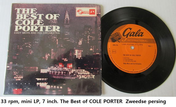 THE BEST OF COLE PORTER, orkest Eddy Mers, mini LP 6 nrs. 33 rpm - 0