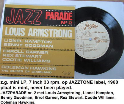 mini LP, 6 nummers, JAZZ PARADE nr. 2, uit 1968, splinternieuw, Louis Armstrong - 0