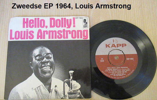 Zweedse EP, LOUIS ARMSTRONG, Hello Dolly, uit 1964, vinyl is splinternieuw - 0