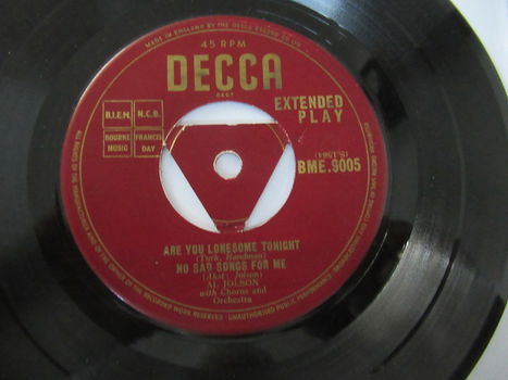 unieke EP uit 1950, AL JOLSON op het Engelse Decca label, vinyl is near mint. - 1