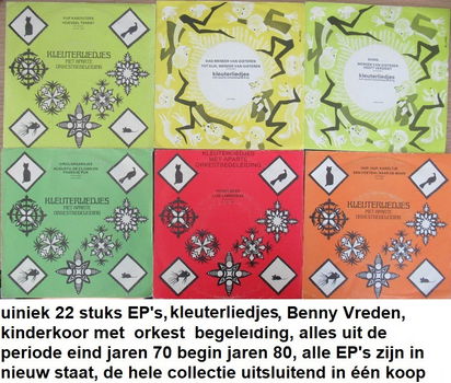 splinternieuw, 22 stuks EP's / Singles, kinderliedjes en verhaaltjes - 0