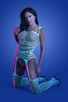 Bodystocking Wit/Blauw - S/L of QS - 0