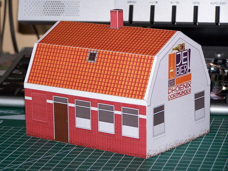 Dorpscafé in 1:60 (Matchbox schaal) - papieren bouwplaat - 1