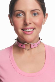 Spiked Heart Choker - Roze