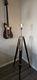 Vintage hout & messing 3 poot staande lamp - 3 - Thumbnail