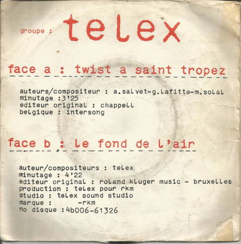 Telex – Twist A Saint Tropez (1978) - 0