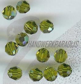 Swarovski 5000 Olivine AB 6mm 43 Stuk of Per St. - 1