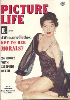 Ava Gardner cover Picture Life - juni 1954 - overdruk - 0