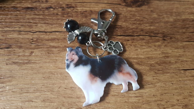 Sleutelhanger Sheltie met beschermengeltje - 0